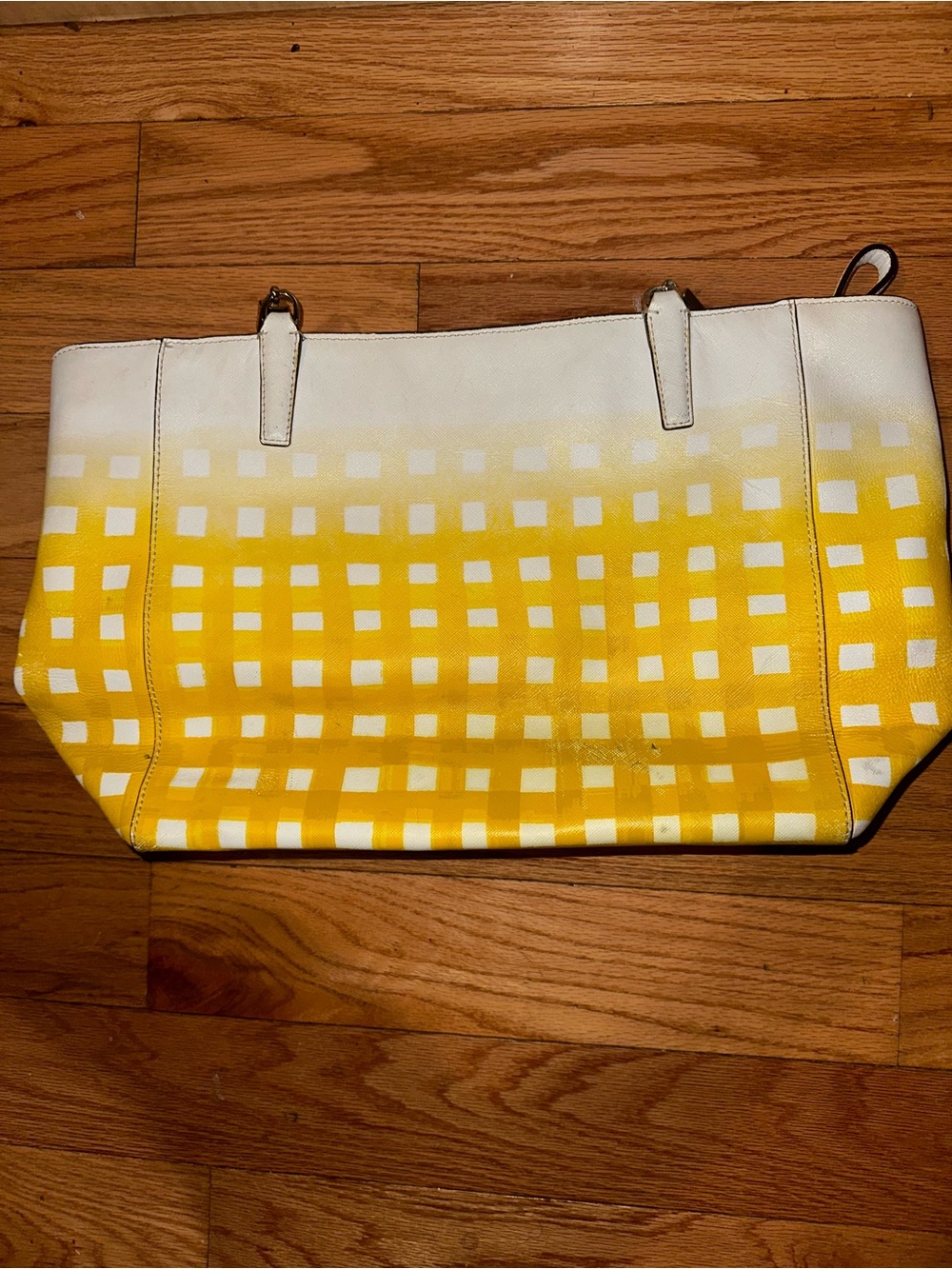 Coach Yellow and White Ombre Check Tote